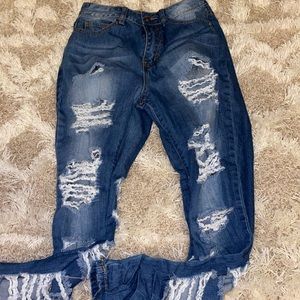 Fashion Nova ripped bootcut jeans